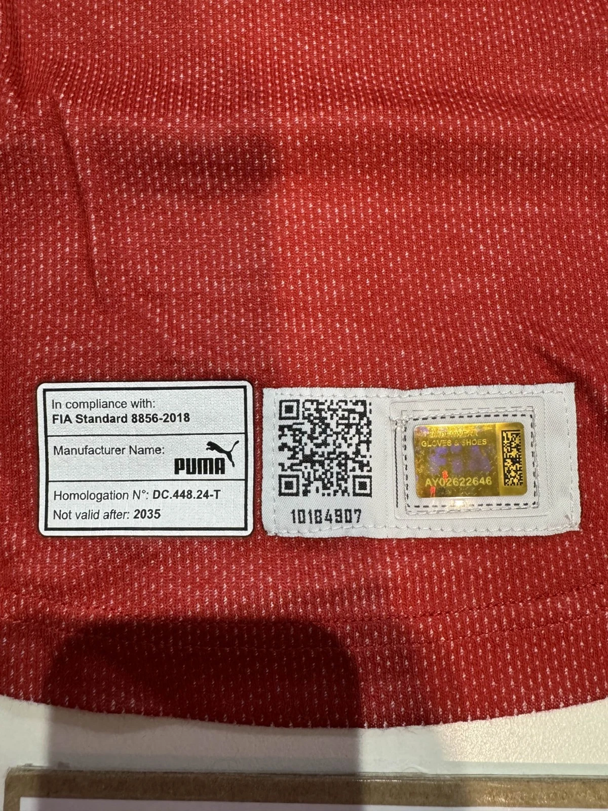 F1 2025 Charles Leclerc Scuderia Ferrari Nomex Undershirt — AUTHENTIC - Image 4